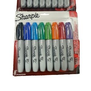 Sharpie Chisel Tip Permanent Markers 8 AssortedColors NEW